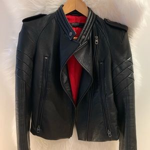 Faux leather biker jacket